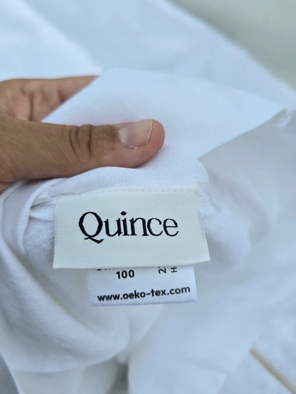 Quince Set Of 2 100% European Linen STANDARD white Toffee Piped Pillow Case